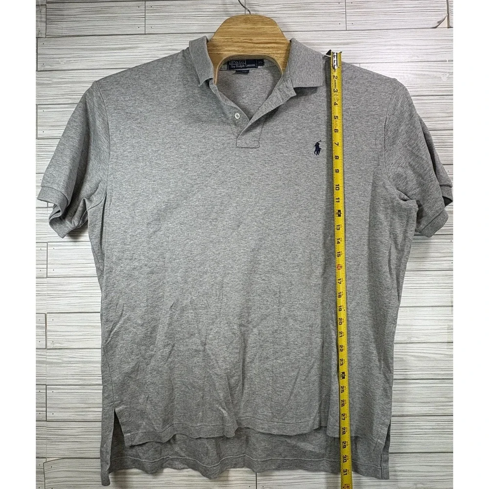 Ralph Lauren Men's Short Sleeve Button Polo Shirt Size XL Soft Cotton Grey‎ Golf